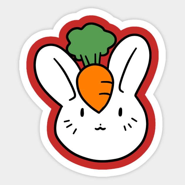 Bunny Carrot Face Sticker by saradaboru